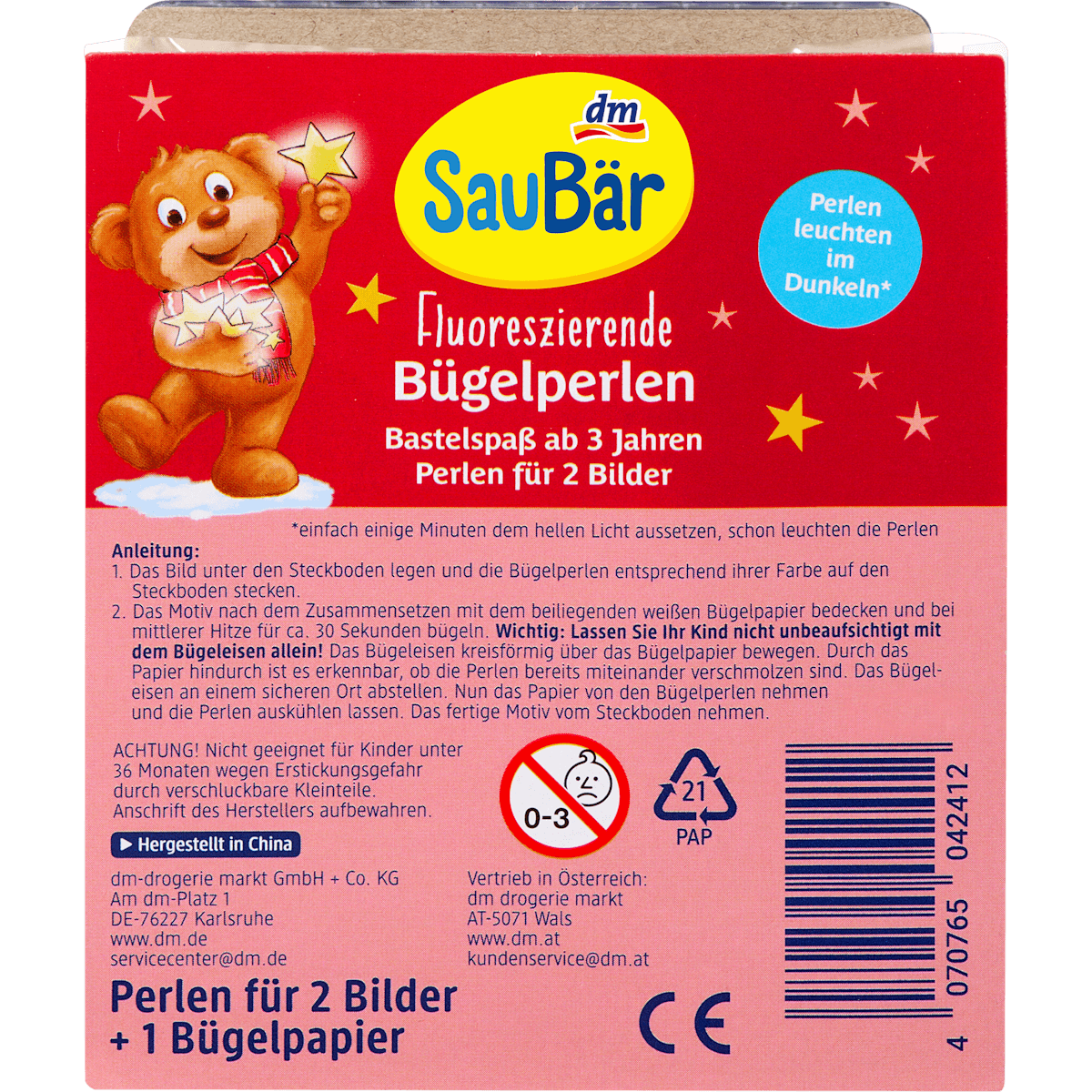SauBär Bügelperlen Bastelspaß fluoreszierend, 1 pièce (SauBär Bügelperlen Bastelspaß fluoreszierend, 1 St) — منتج ألماني أصلي في المغرب