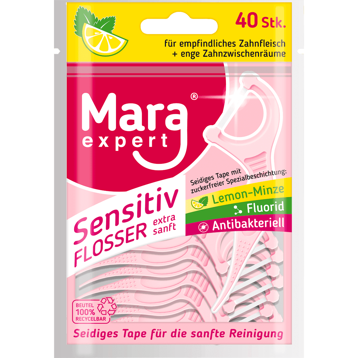 Mara Porte-fils dentaires Sensitive Flosser, 40 pièces — produit allemand authentique au Maroc