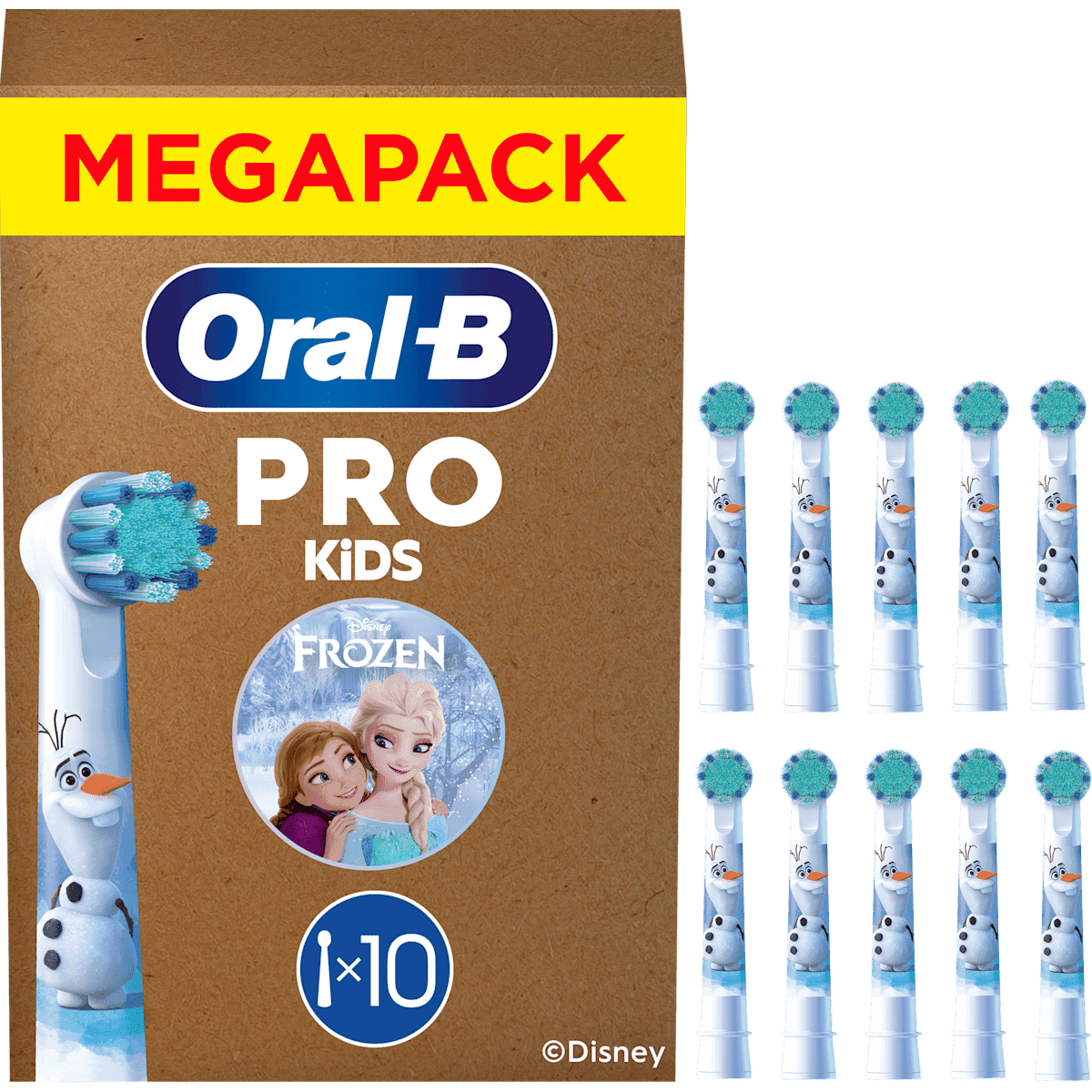 Oral-B Brossettes de rechange Enfant Frozen, dès 3 ans, extra souple, 10 pièces — produit allemand authentique au Maroc