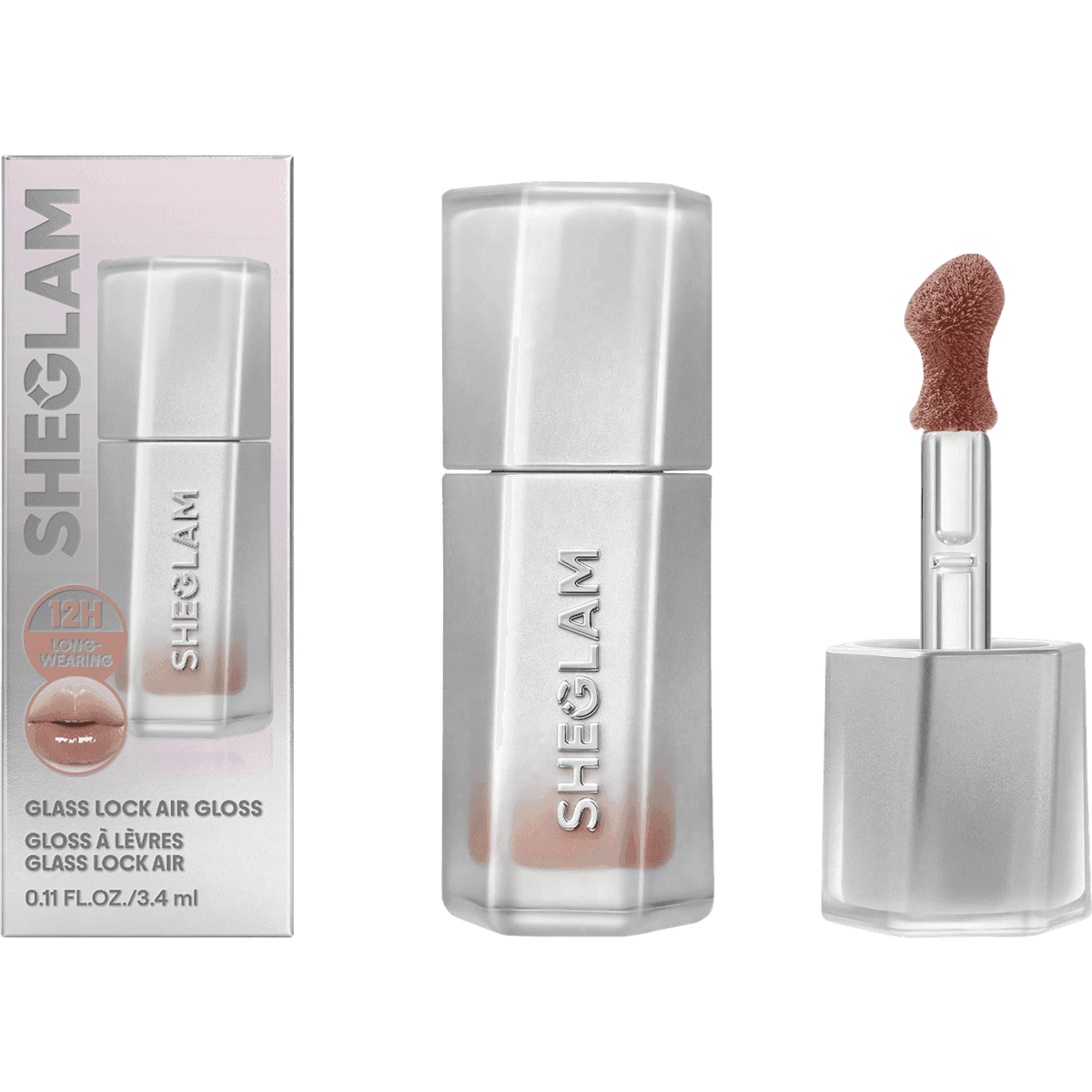 SHEGLAM Gloss Glass Lock Air 013 French Toast, 3,4 ml (SHEGLAM Lipgloss Glass Lock Air 013 French Toast, 3,4 ml) — produit allemand authentique au Maroc