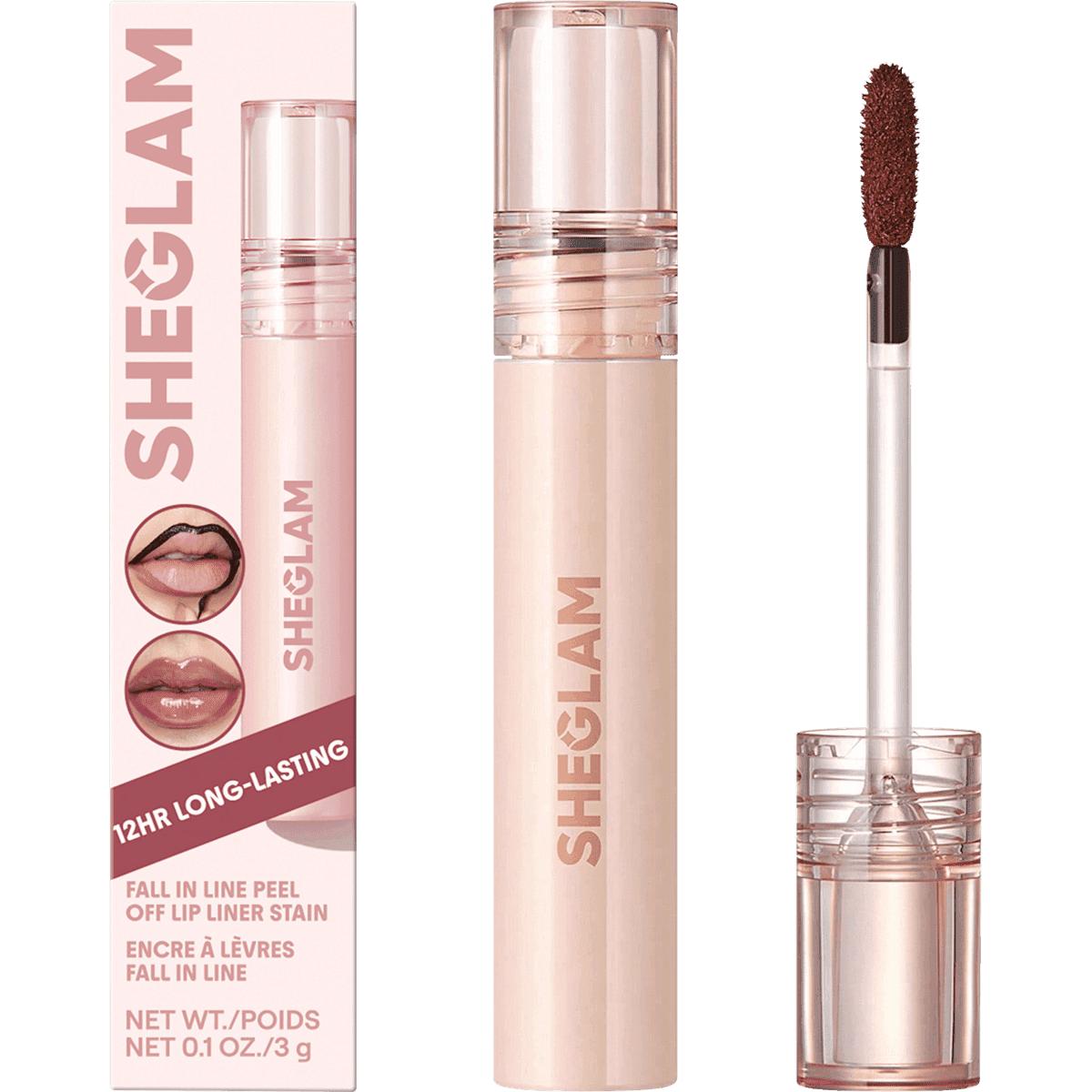 SHEGLAM Lipliner Fall In Line Peel Off Stain 010 Mauvelous, 3 g — produit allemand authentique au Maroc