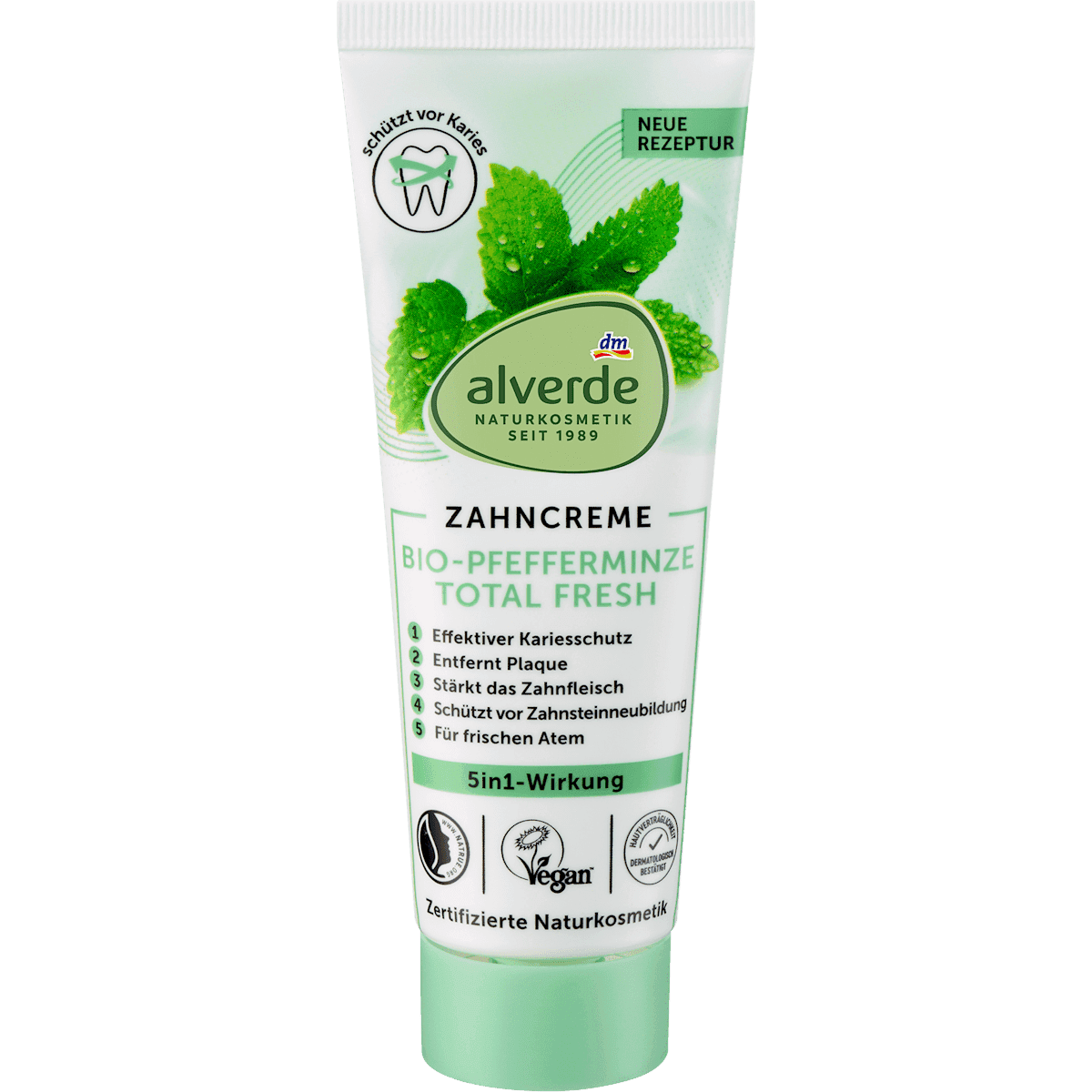 alverde NATURKOSMETIK Dentifrice Pfefferminze Total Fresh, 75 ml — منتج ألماني أصلي في المغرب