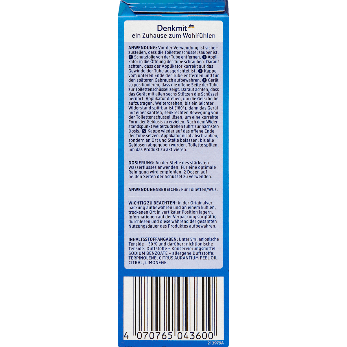 Denkmit WC-Reiniger Gel Stempel Lemon refill 1 pc, 75 ml (Denkmit WC-Reiniger Gel Stempel Lemon Nachfüllpack 1 St, 75 ml) — authentic German product in Morocco