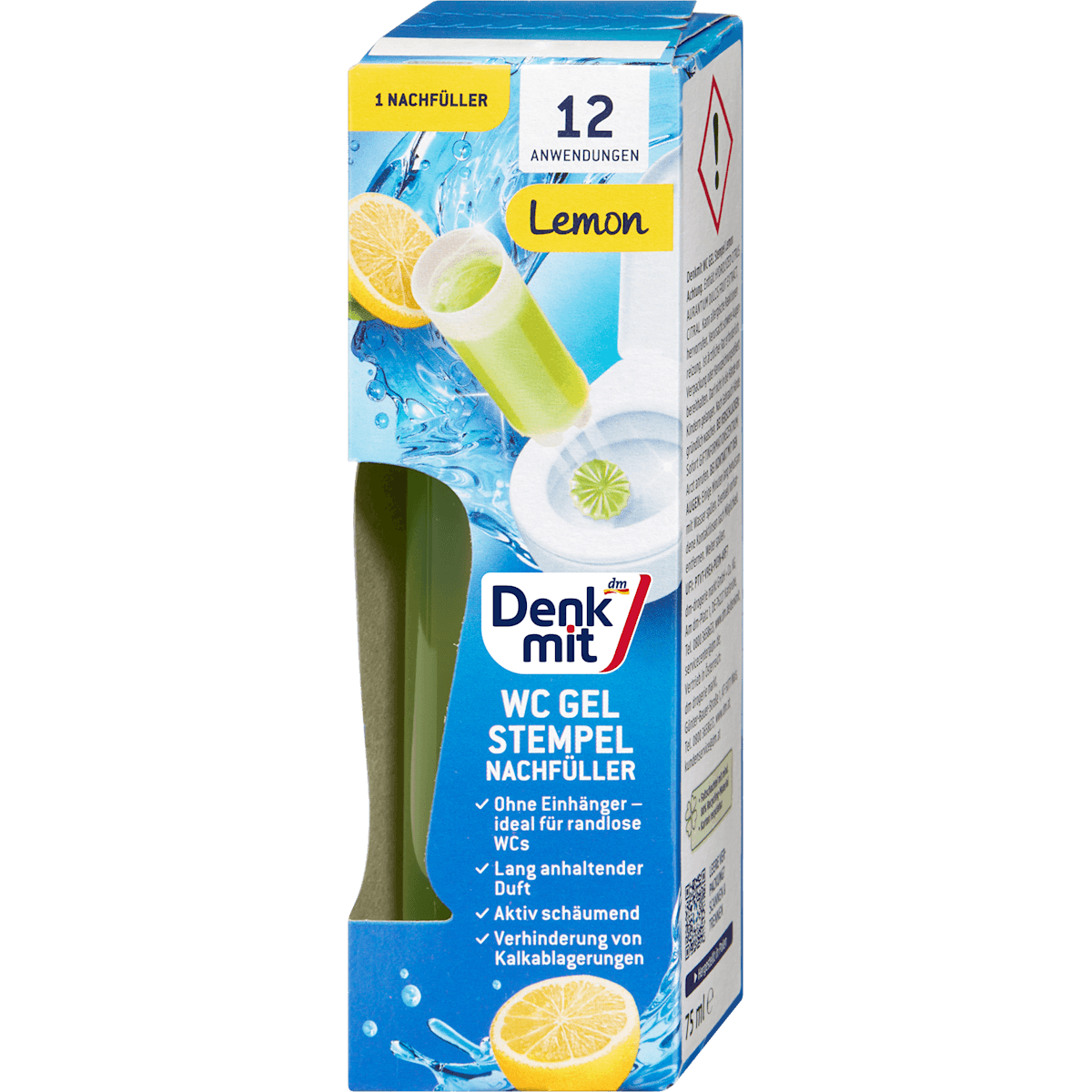 Denkmit Nettoyant WC gel en tampons Lemon recharge 1 pièce, 75 ml — منتج ألماني أصلي في المغرب