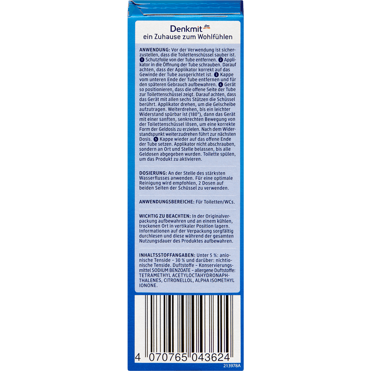 Denkmit Nettoyant WC gel en tampons Flower recharge 1 pièce, 75 ml (Denkmit WC-Reiniger Gel Stempel Flower Nachfüllpack 1 St, 75 ml) — منتج ألماني أصلي في المغرب