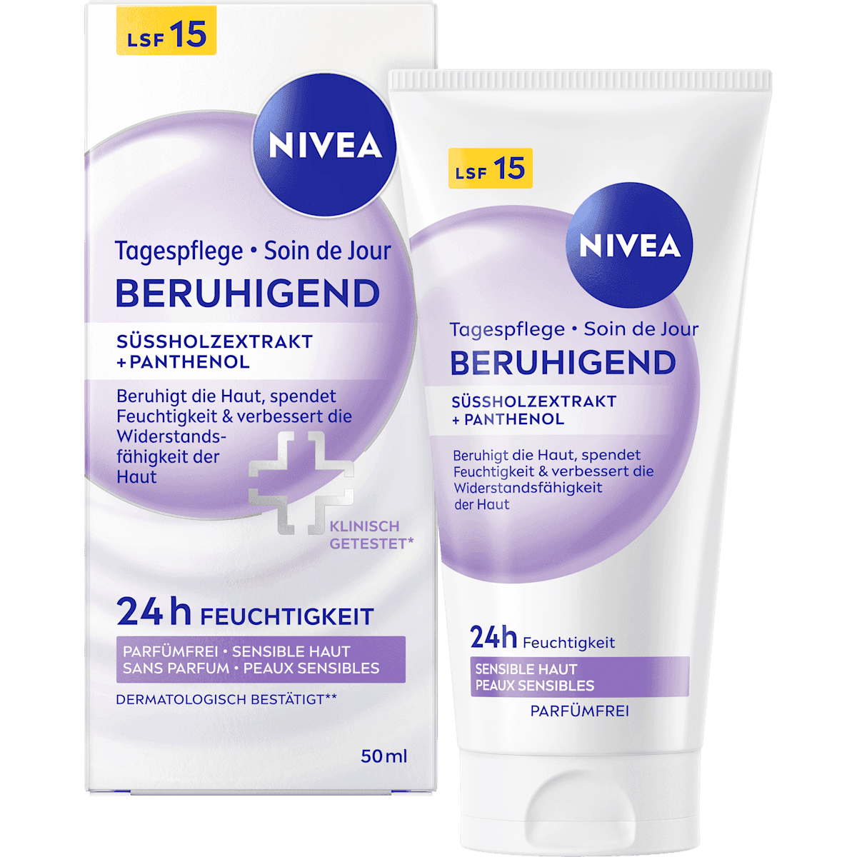 NIVEA crème de jour Essentials hydratation & Sensitiv, 50 ml (NIVEA Tagescreme Essentials Feuchtigkeit & Sensitiv, 50 ml) — produit allemand authentique au Maroc