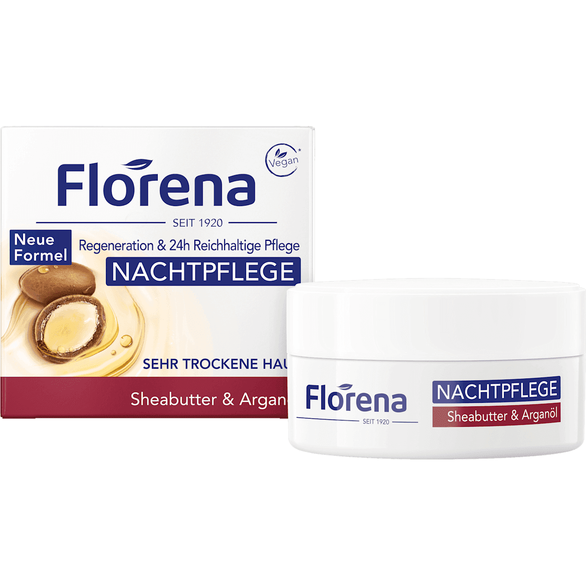 Florena crème de nuit beurre de karité & huile d'argan, 50 ml — منتج ألماني أصلي في المغرب