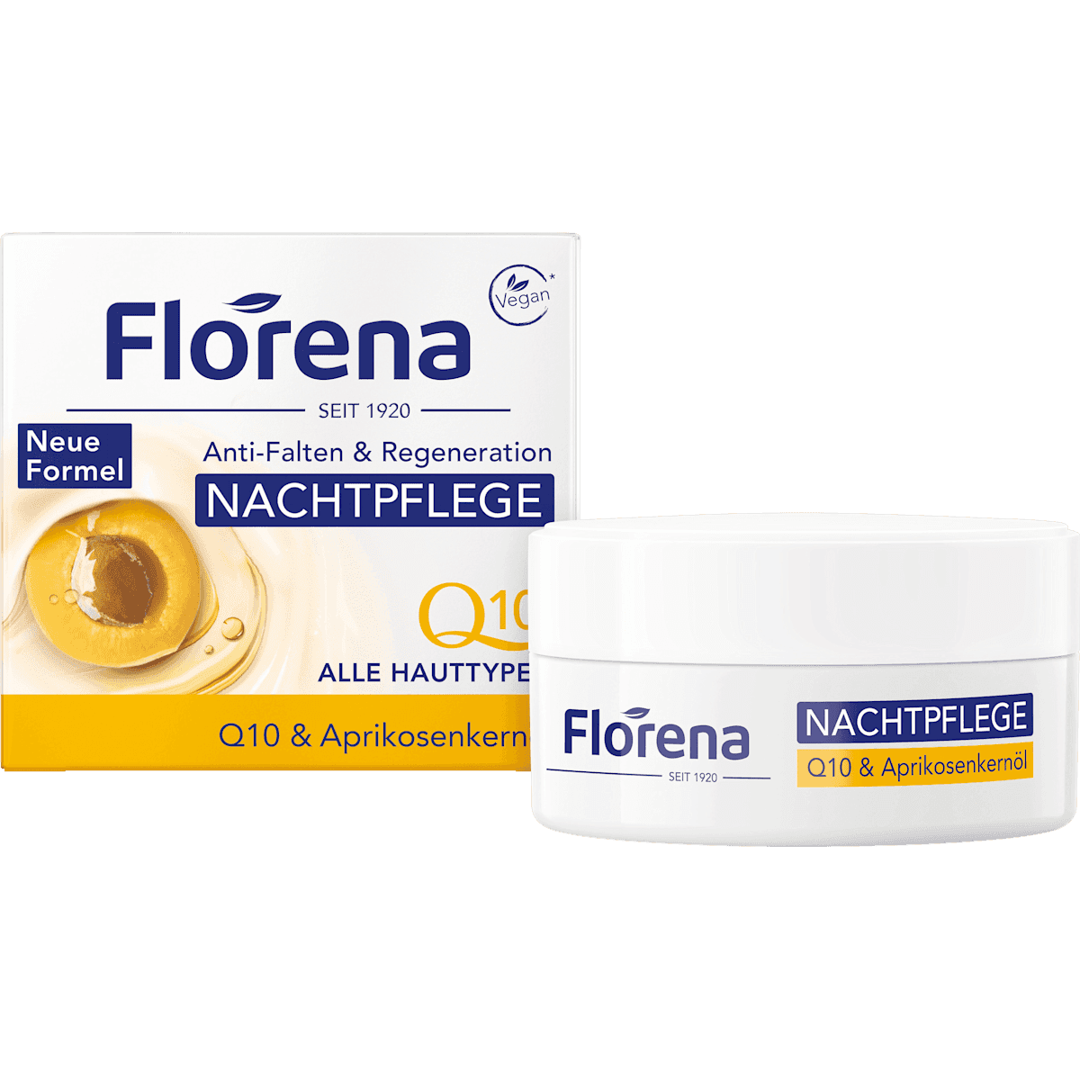Florena crème de nuit Q10 & huile de noyau d'abricot, 50 ml — منتج ألماني أصلي في المغرب