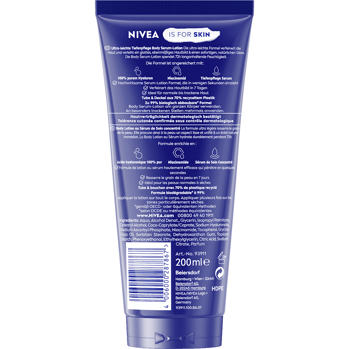 NIVEA body lotion Body Serum Lotion Skin Refin, 200 ml (NIVEA Bodylotion Body Serum Lotion Skin Refin, 200 ml) — authentic German product in Morocco