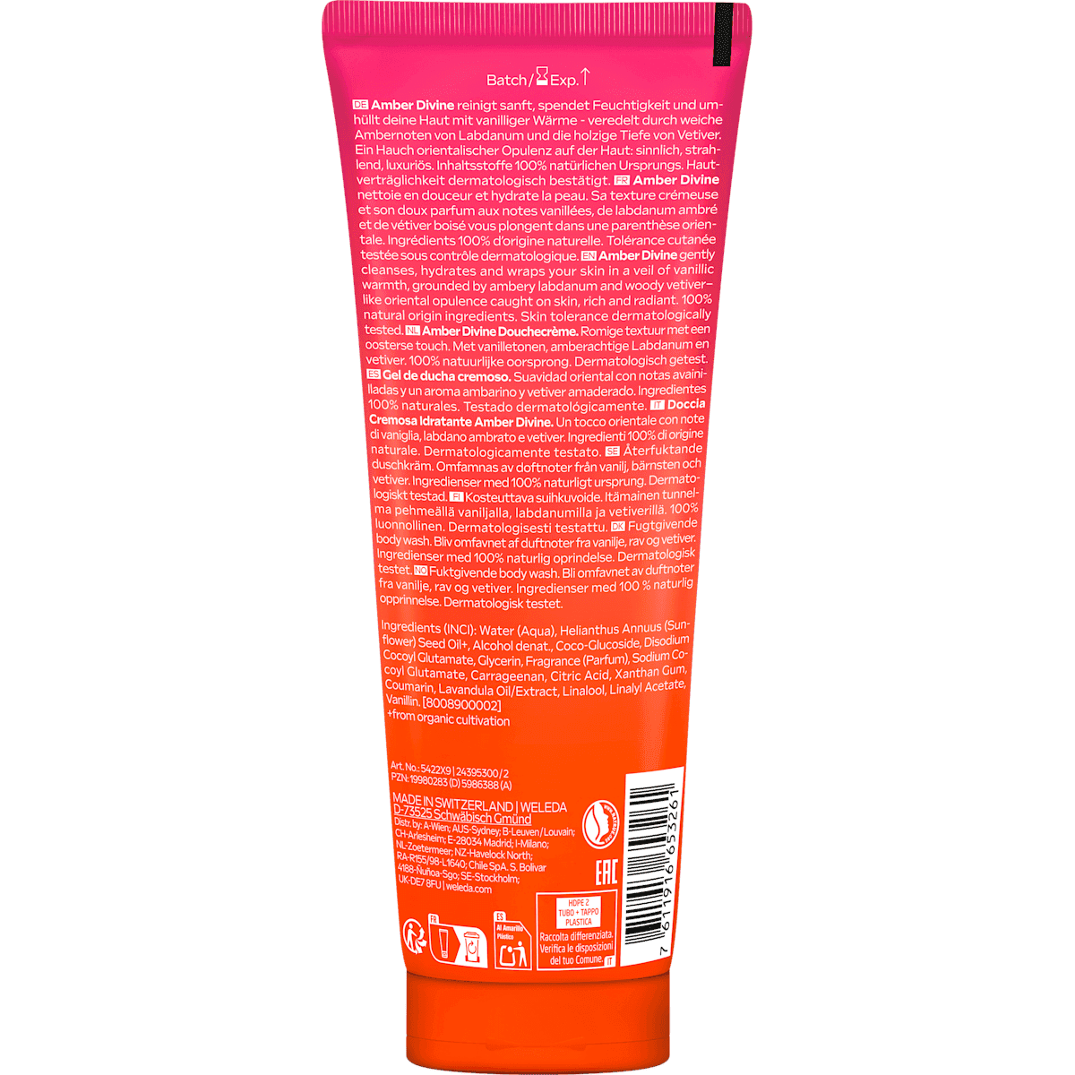Weleda crème de douche Amber divine, 200 ml (Weleda Duschcreme Amber divine, 200 ml) — produit allemand authentique au Maroc