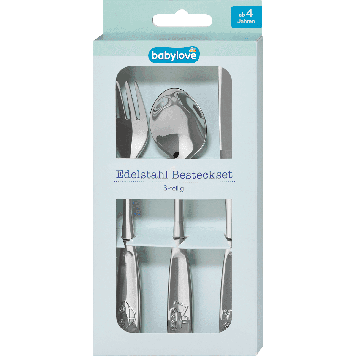 Babylove Besteckset Enfant inox Fahrzeuge 3 pièces, 1 pièce — produit allemand authentique au Maroc