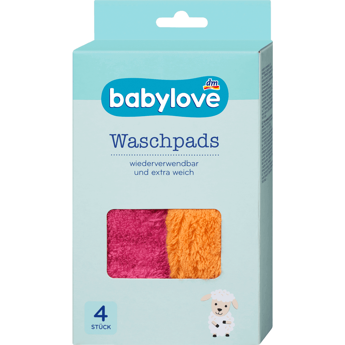 Babylove disques lavables multicolore, 4 pièces (Babylove Waschpads bunt, 4 St) — produit allemand authentique au Maroc
