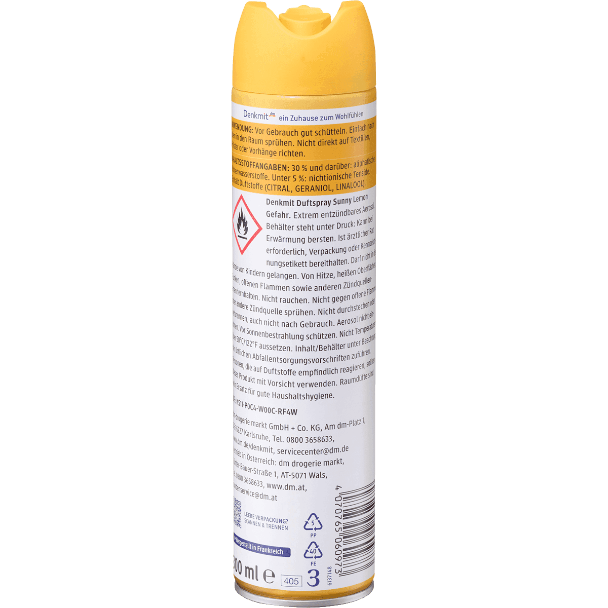 Denkmit Spray parfumé Sunny Lemon, 300 ml (Denkmit Duftspray Sunny Lemon, 300 ml) — منتج ألماني أصلي في المغرب