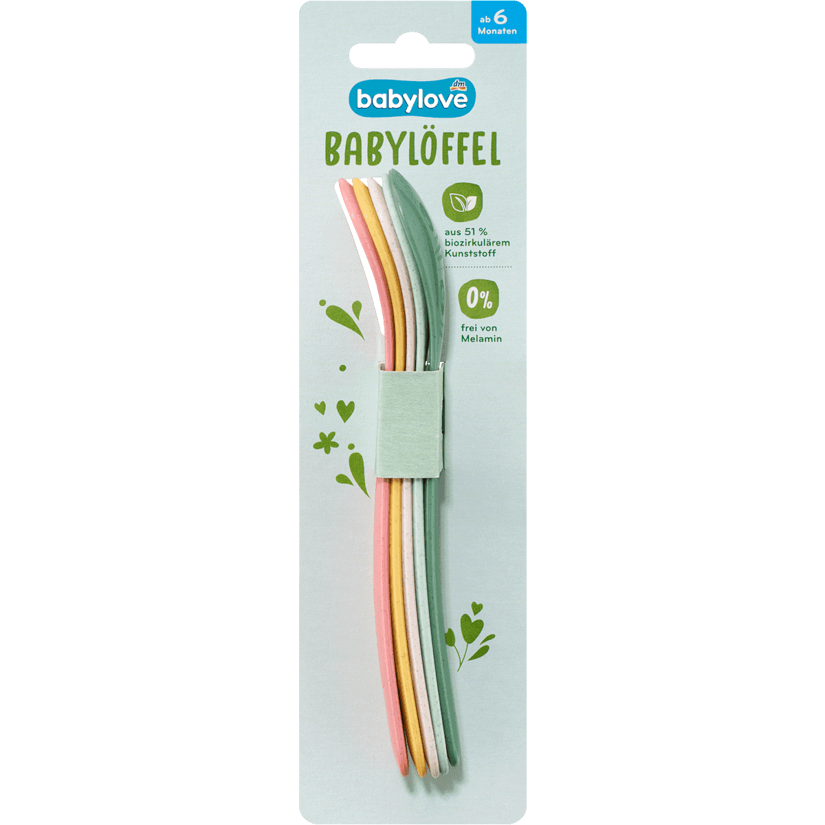 Babylove cuillères bébé pastel, 5 pièces — produit allemand authentique au Maroc