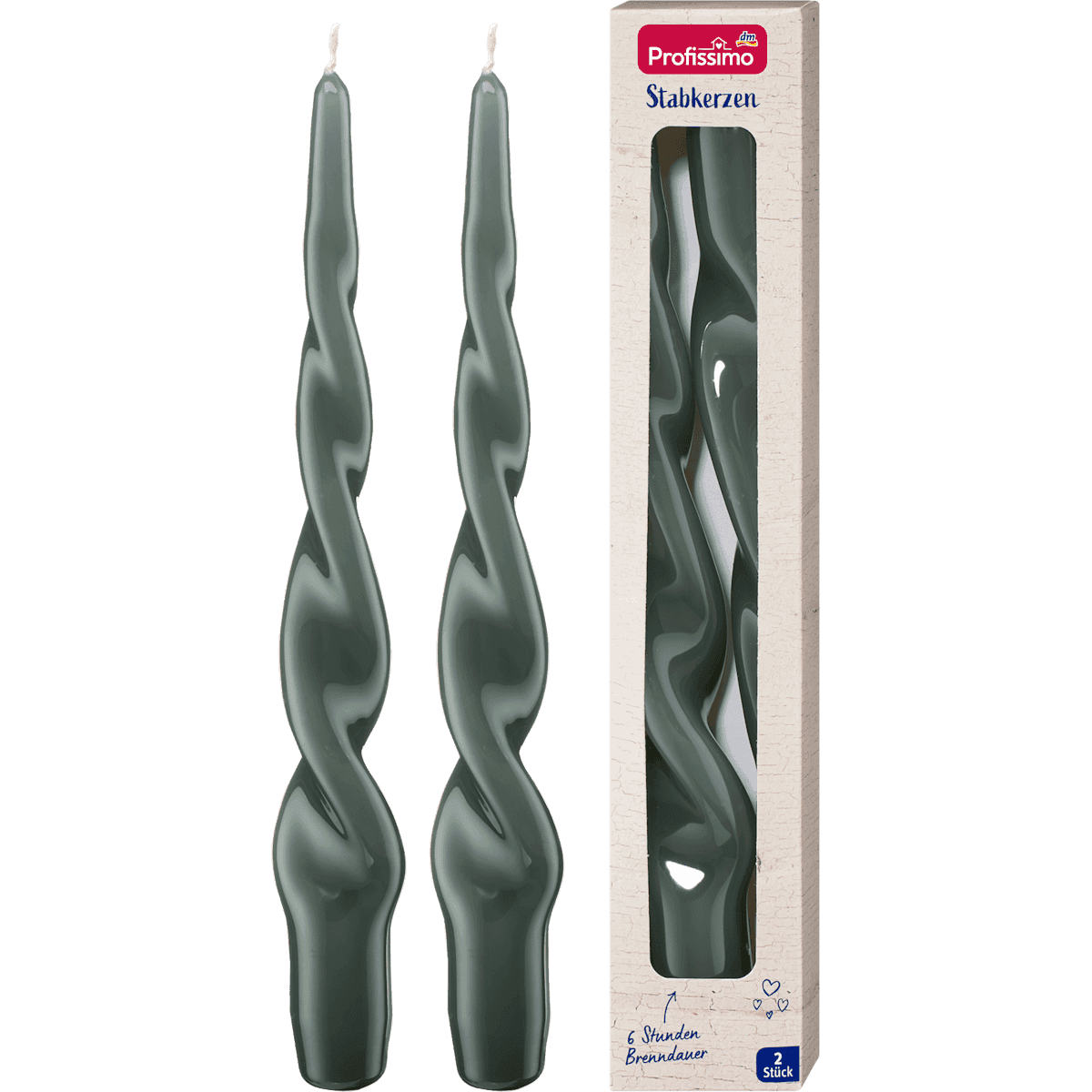 Profissimo Bougies long gedreht, 2 pcs (Profissimo Stabkerzen gedreht, 2 St) — authentic German product in Morocco