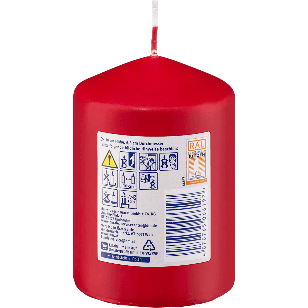 Profissimo Stumpenkerze glatte Stumpe 100/70 Chili, 1 pc (Profissimo Stumpenkerze glatte Stumpe 100/70 Chili, 1 St) — authentic German product in Morocco