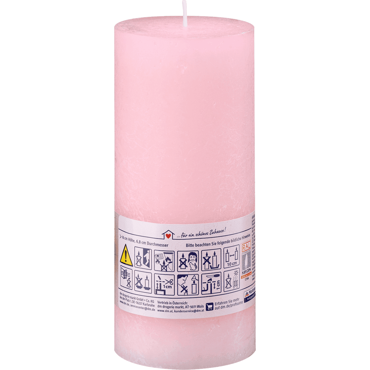 Profissimo Bougie rustique 160/68 rose, 1 pièce (Profissimo Rustikkerze 160/68 Rosa, 1 St) — produit allemand authentique au Maroc