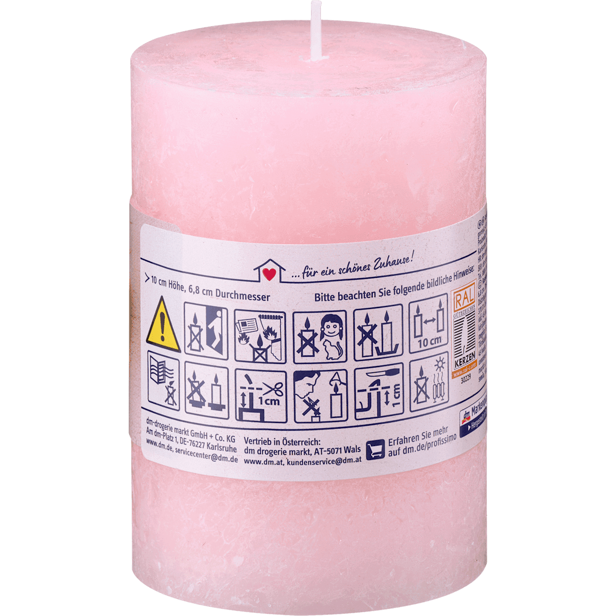 Profissimo Bougie rustique 100/68 rose, 1 pièce (Profissimo Rustikkerze 100/68 Rosa, 1 St) — produit allemand authentique au Maroc