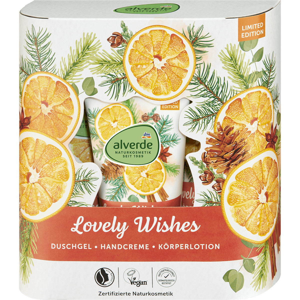 alverde NATURKOSMETIK Coffret cadeau, Lovely Wishes 3 pièces, 1 pièce — produit allemand authentique au Maroc