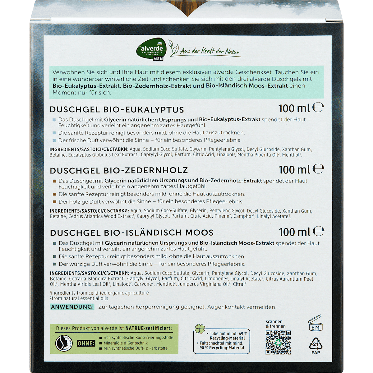 alverde NATURKOSMETIK Coffret cadeau, Gel douche Men 3 pièces, 1 pièce (alverde NATURKOSMETIK Geschenkset, Duschgel Men 3tlg, 1 St) — منتج ألماني أصلي في المغرب