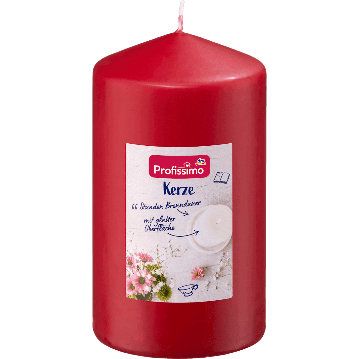 Profissimo Bougie pilier lisse 140/80 Chili, 1 pièce — منتج ألماني أصلي في المغرب