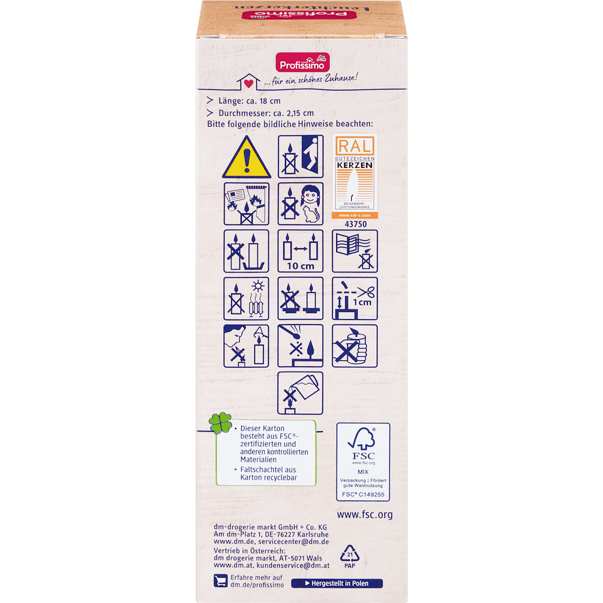 Profissimo Bougies chandelle rouge, 9 pièces (Profissimo Leuchterkerzen Rot, 9 St) — produit allemand authentique au Maroc