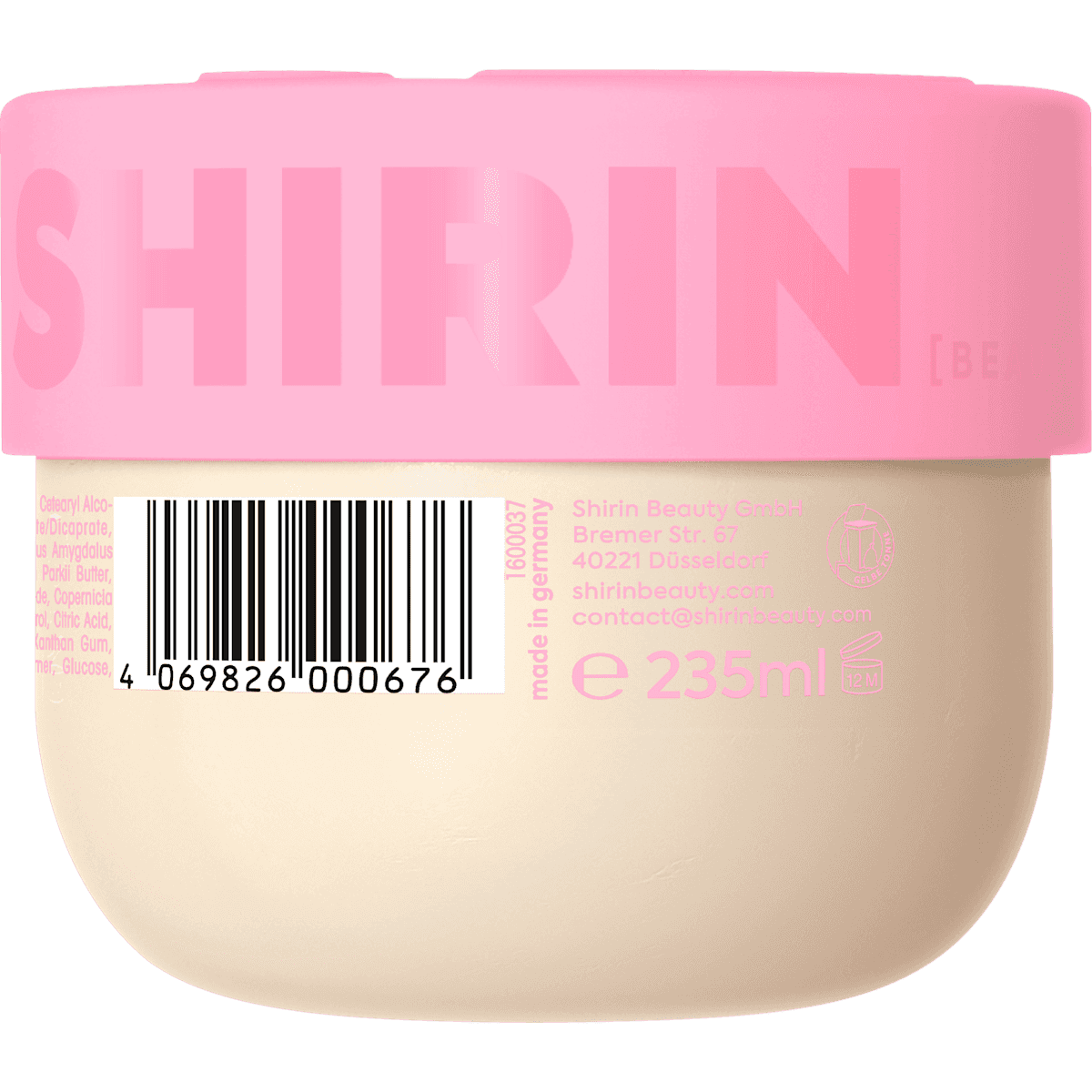 SHIRIN BEAUTY Body Butter Glazed Strawberry, 235 ml — produit allemand authentique au Maroc
