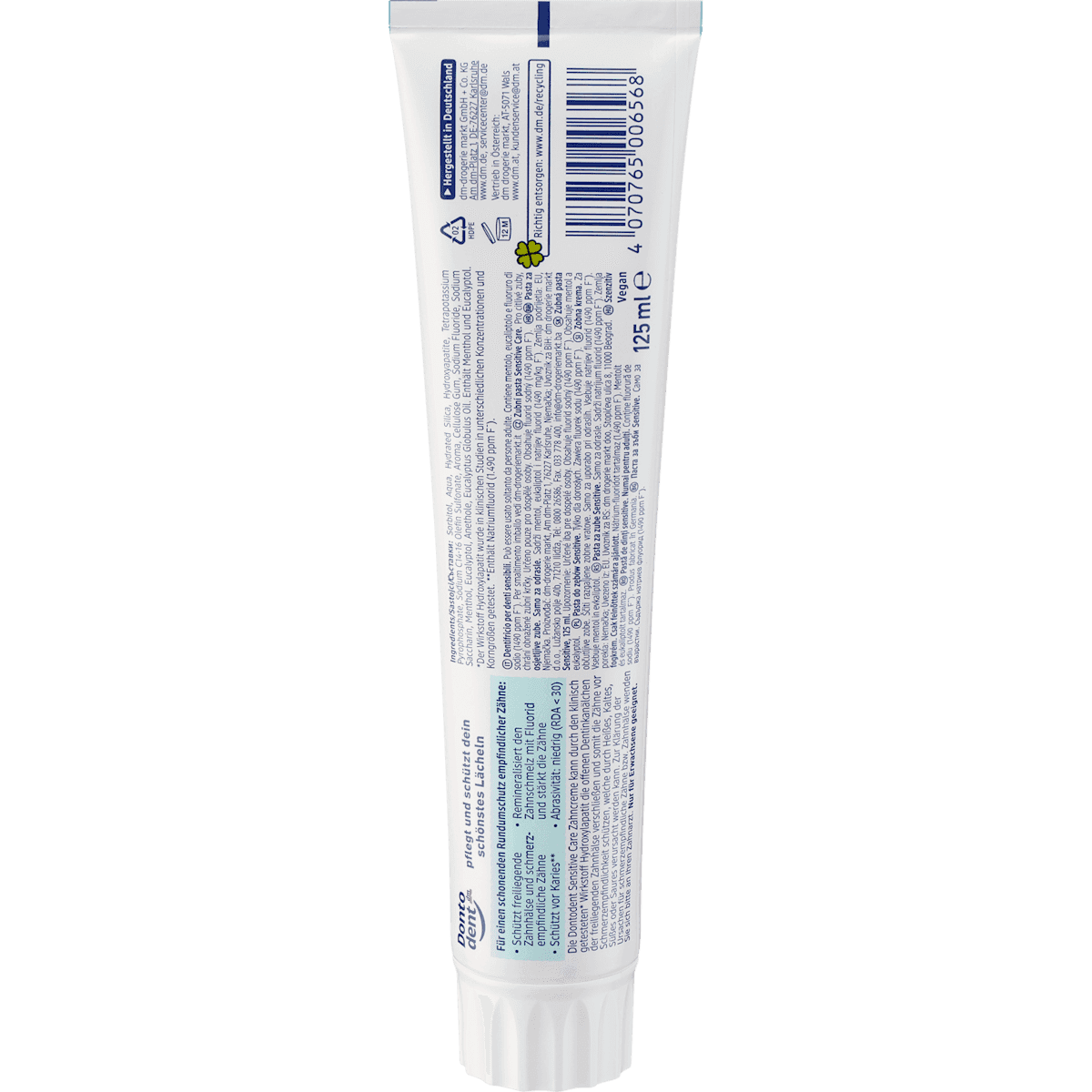 Dontodent Dentifrice Sensitive Care, 125 ml (Dontodent Zahnpasta Sensitive Care, 125 ml) — produit allemand authentique au Maroc