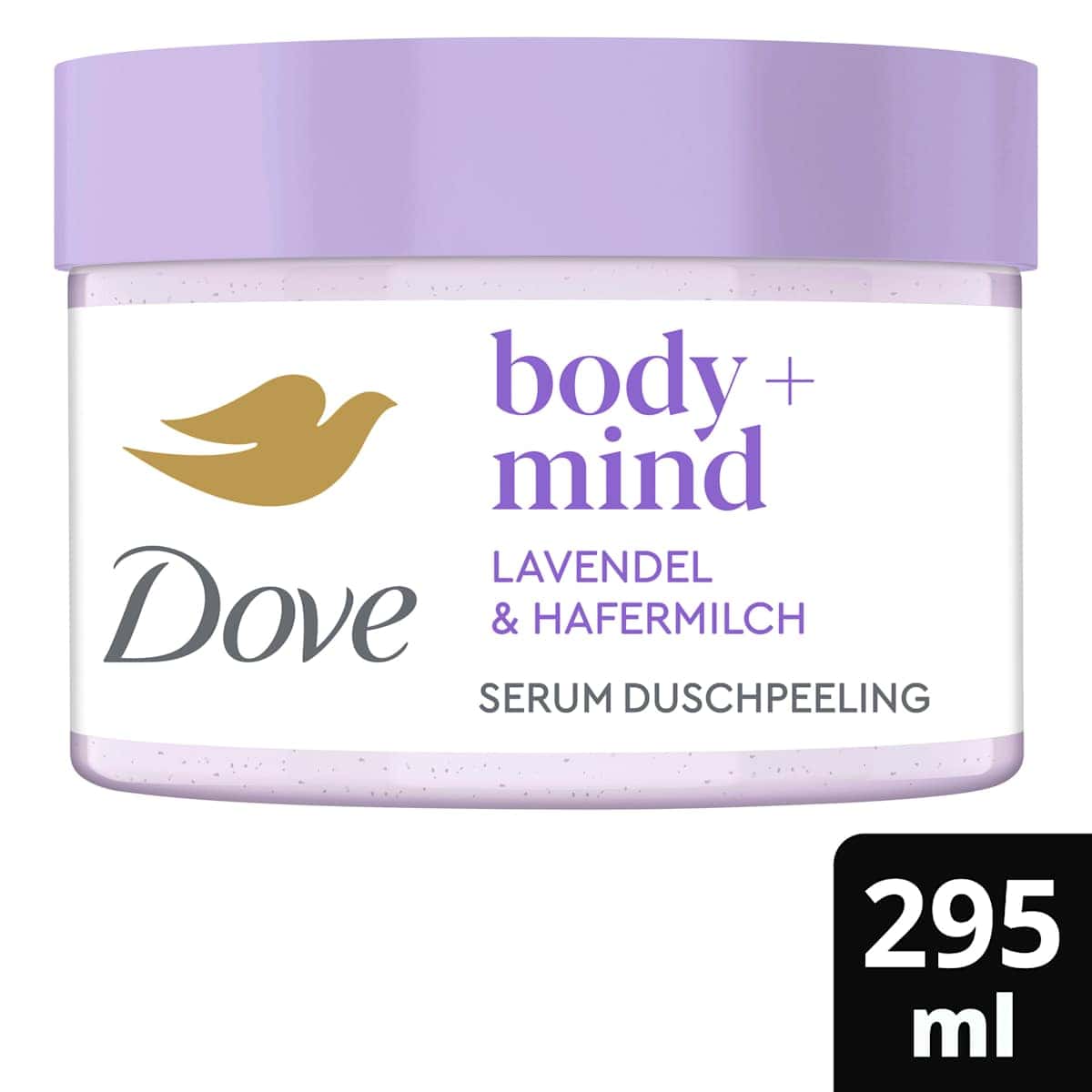 Dove Gommage corporel body+mind lavande & Hafermilch, 295 ml — produit allemand authentique au Maroc