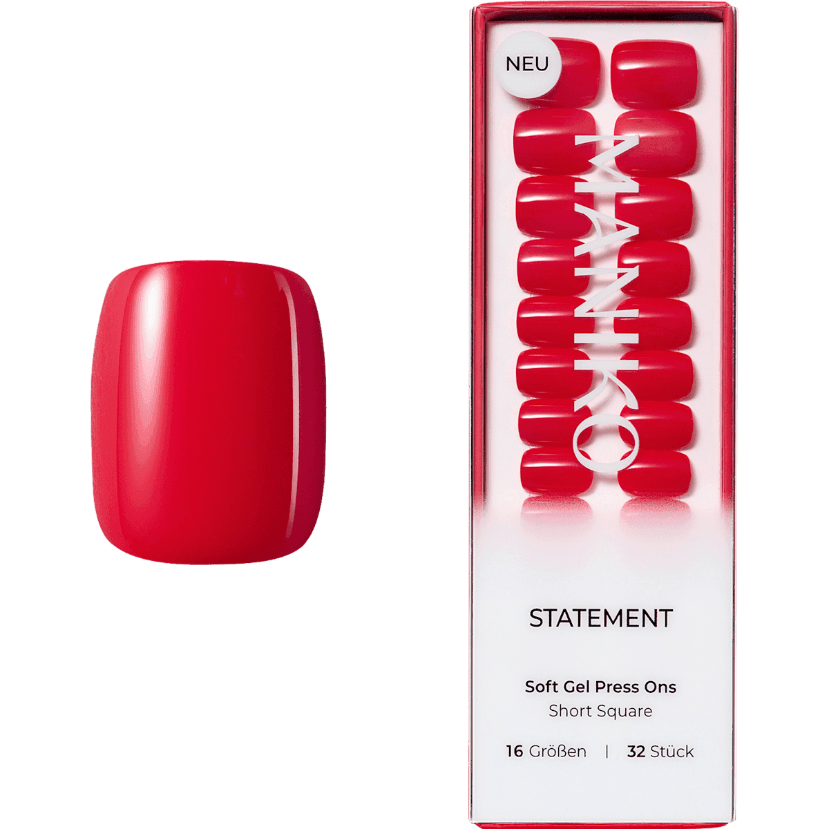 Maniko faux ongles Soft Gel Press Ons Statement Short Square, 32 pièces — produit allemand authentique au Maroc