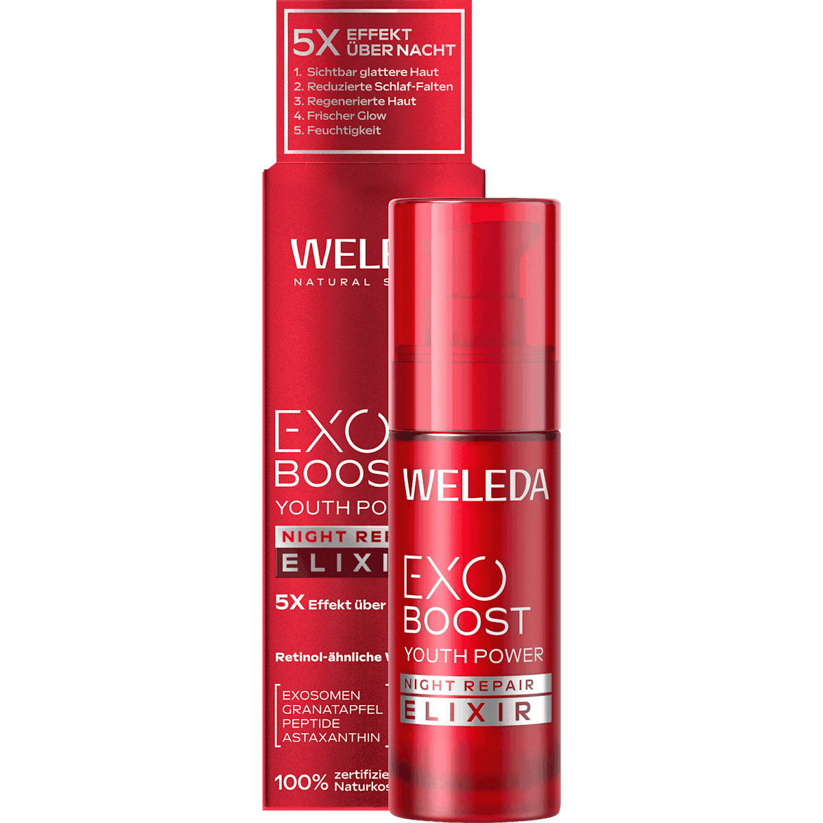 Weleda Serum face Night pomegranate EXO Boost Youth Power Night Repair Elixier, 30 ml (Weleda Gesichtsserum Nacht Granatapfel EXO Boost Youth Power Night Repair Elixier, 30 ml) — authentic German product in Morocco