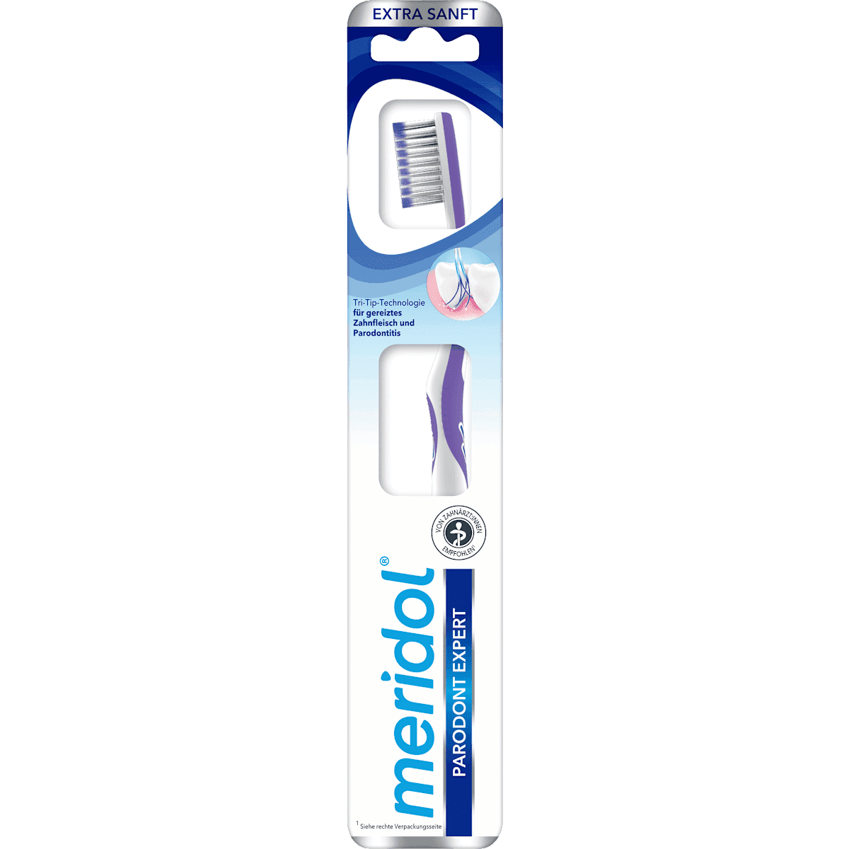 meridol Brosse à dents Parodont Expert extra sanft, 1 pièce — produit allemand authentique au Maroc