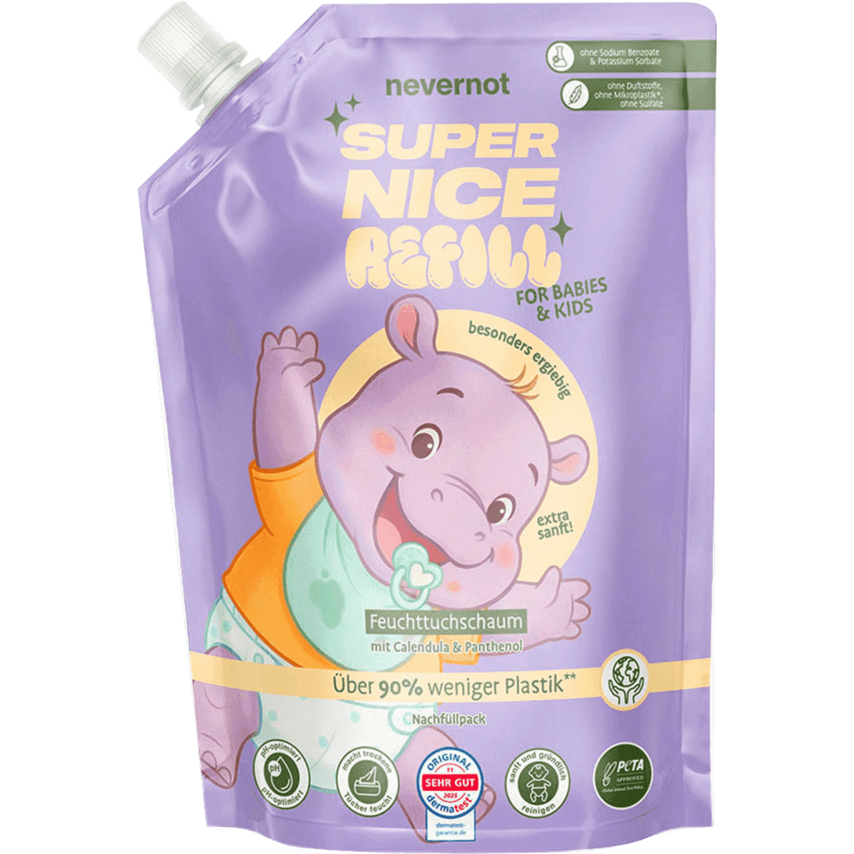 nevernot Feuchttuchschaum, recharge, 240 ml — produit allemand authentique au Maroc