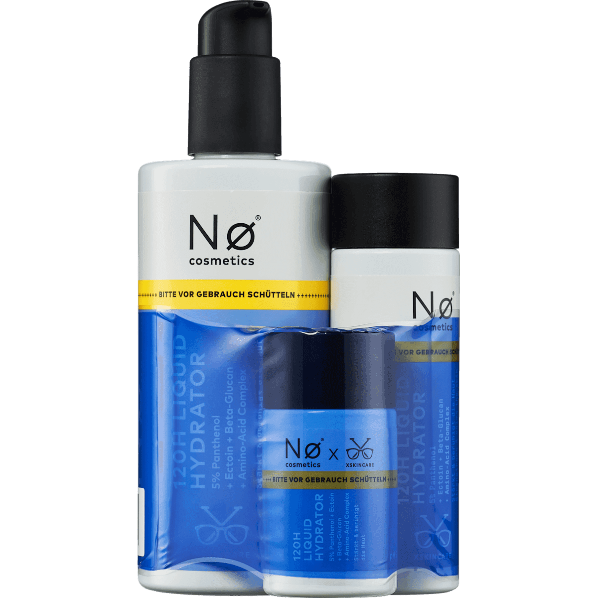 NØ cosmetics Lotion visage Liquid Hydrator Birthday Bundle 3 pièces, 450 ml (NØ cosmetics Gesichtswasser Liquid Hydrator Birthday Bundle 3tlg., 450 ml) — produit allemand authentique au Maroc