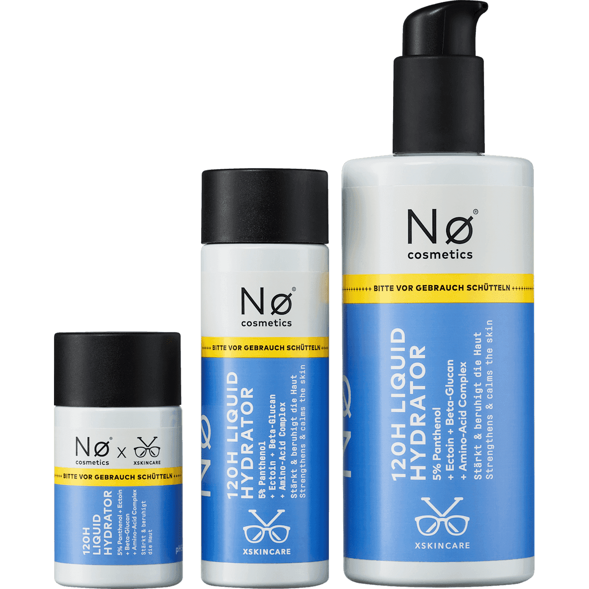 NØ cosmetics Lotion visage Liquid Hydrator Birthday Bundle 3 pièces, 450 ml (NØ cosmetics Gesichtswasser Liquid Hydrator Birthday Bundle 3tlg., 450 ml) — produit allemand authentique au Maroc