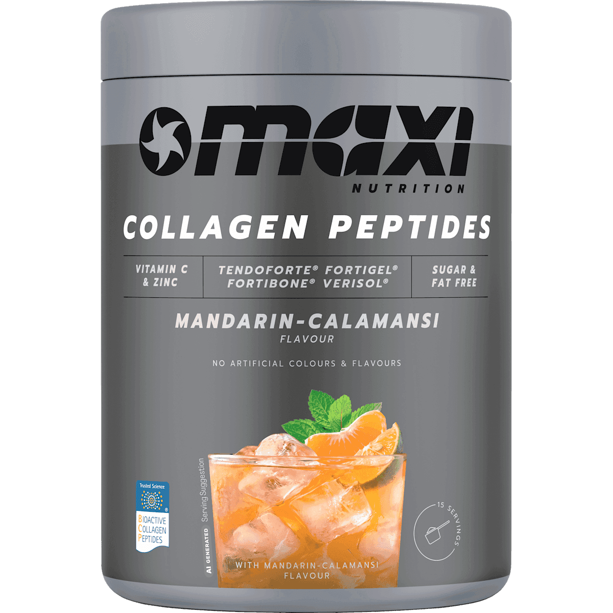 maxi NUTRITION Collagen Peptides poudre Mandarin-Calamansi, 300 g — produit allemand authentique au Maroc