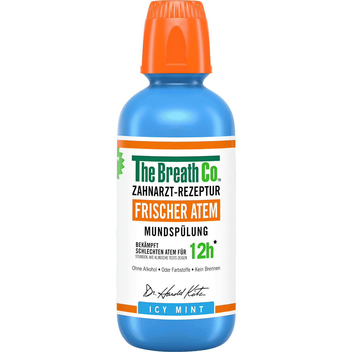 The Breath Co mouthwash haleine fraîche Icy Mint, 500 ml (The Breath Co Mundspülung Frischer Atem Icy Mint, 500 ml) — authentic German product in Morocco