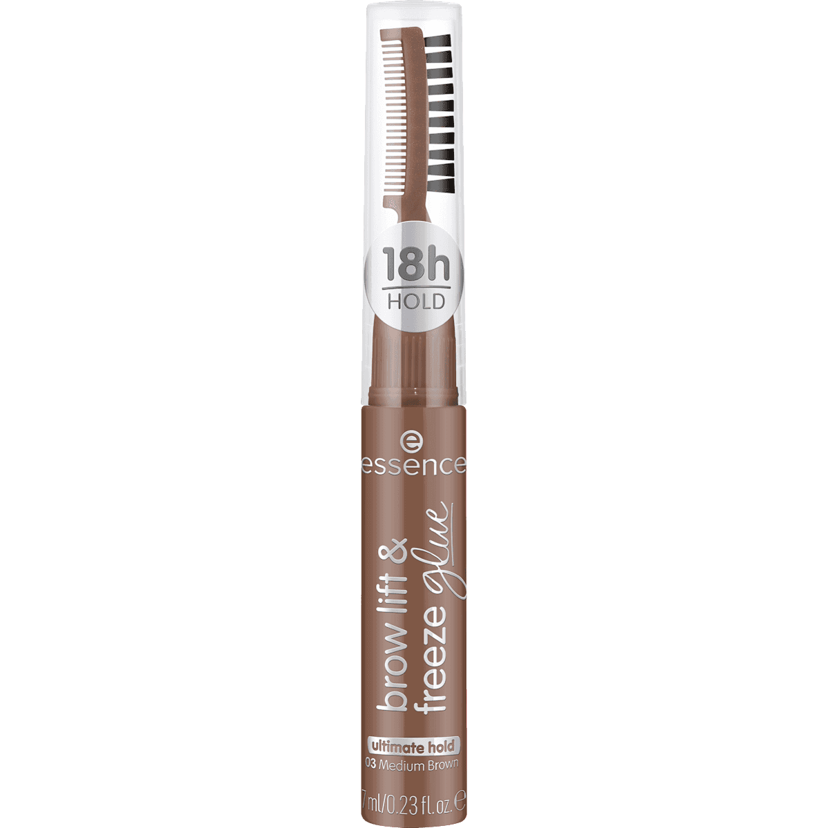 essence brow gel Brow Lift & Freeze glue 03 Medium Brown, 7 ml (essence Augenbrauengel Brow Lift & Freeze glue 03 Medium Brown, 7 ml) — authentic German product in Morocco