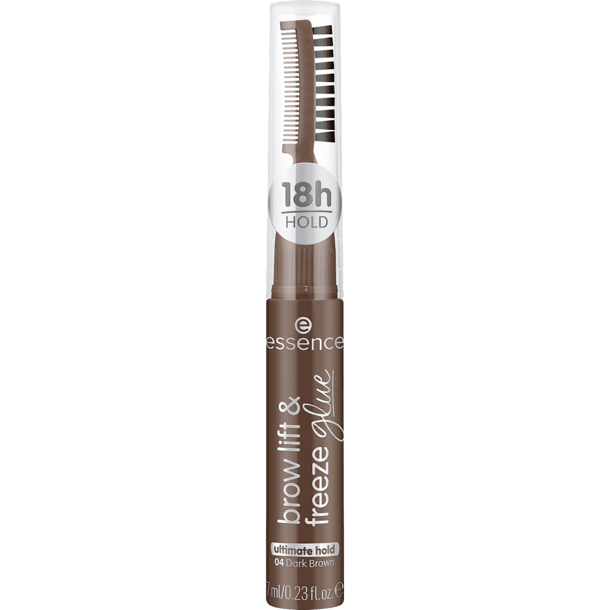 essence Gel à sourcils Brow Lift & Freeze Glue 04 Dark Brown, 7 ml (essence Augenbrauengel Brow Lift & Freeze Glue 04 Dark Brown, 7 ml) — produit allemand authentique au Maroc