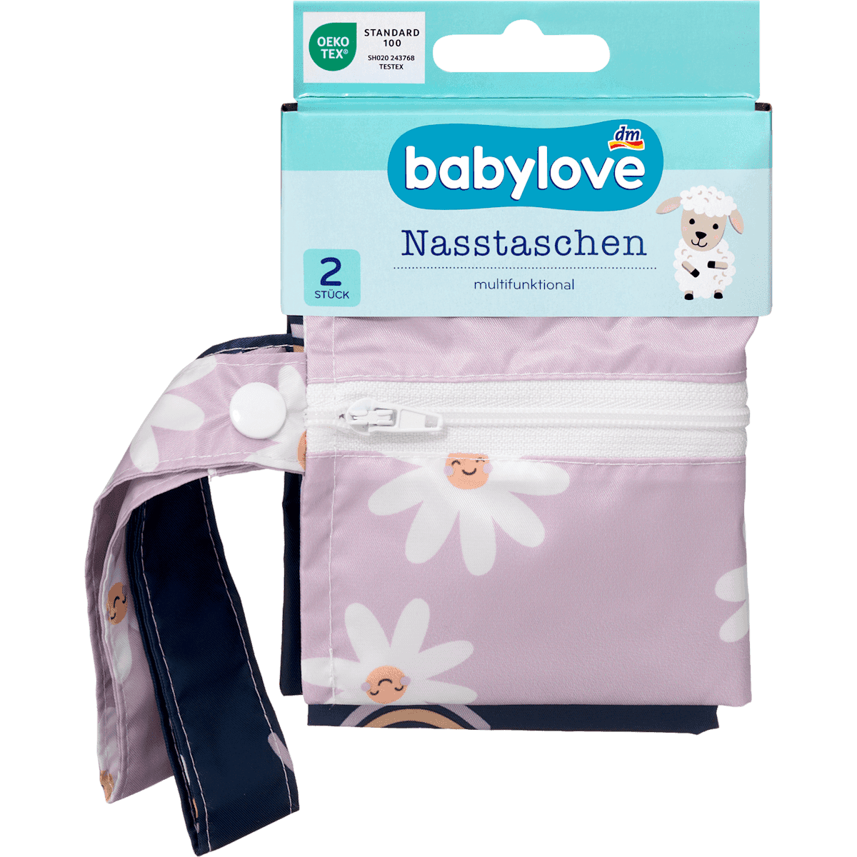Babylove Nasstaschen multicolore, 2 pièces (Babylove Nasstaschen bunt, 2 St) — produit allemand authentique au Maroc