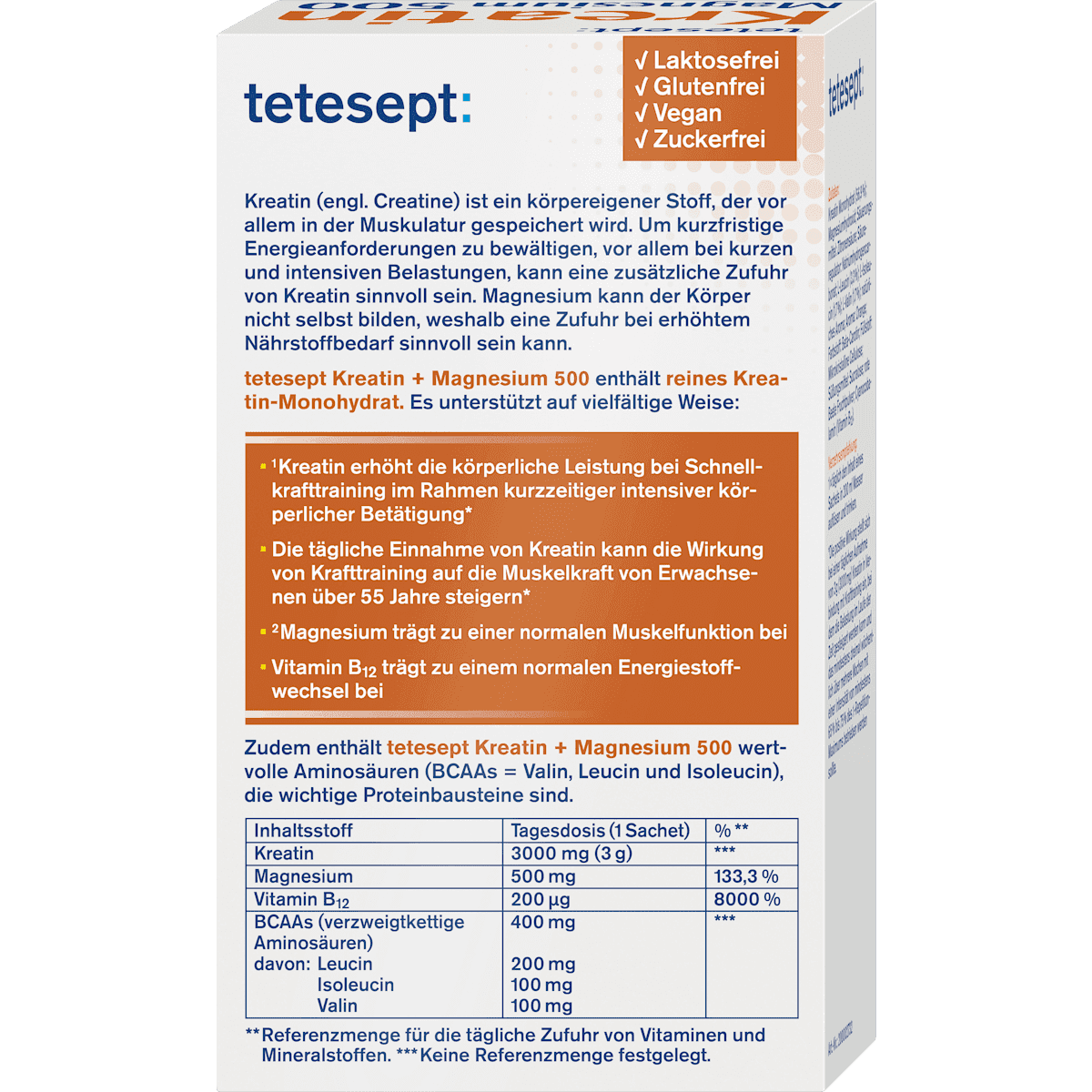tetesept Kreatin Trinkgranulat Portionsbeutel 10 pièces, 60 g (tetesept Kreatin Trinkgranulat Portionsbeutel 10 St, 60 g) — منتج ألماني أصلي في المغرب