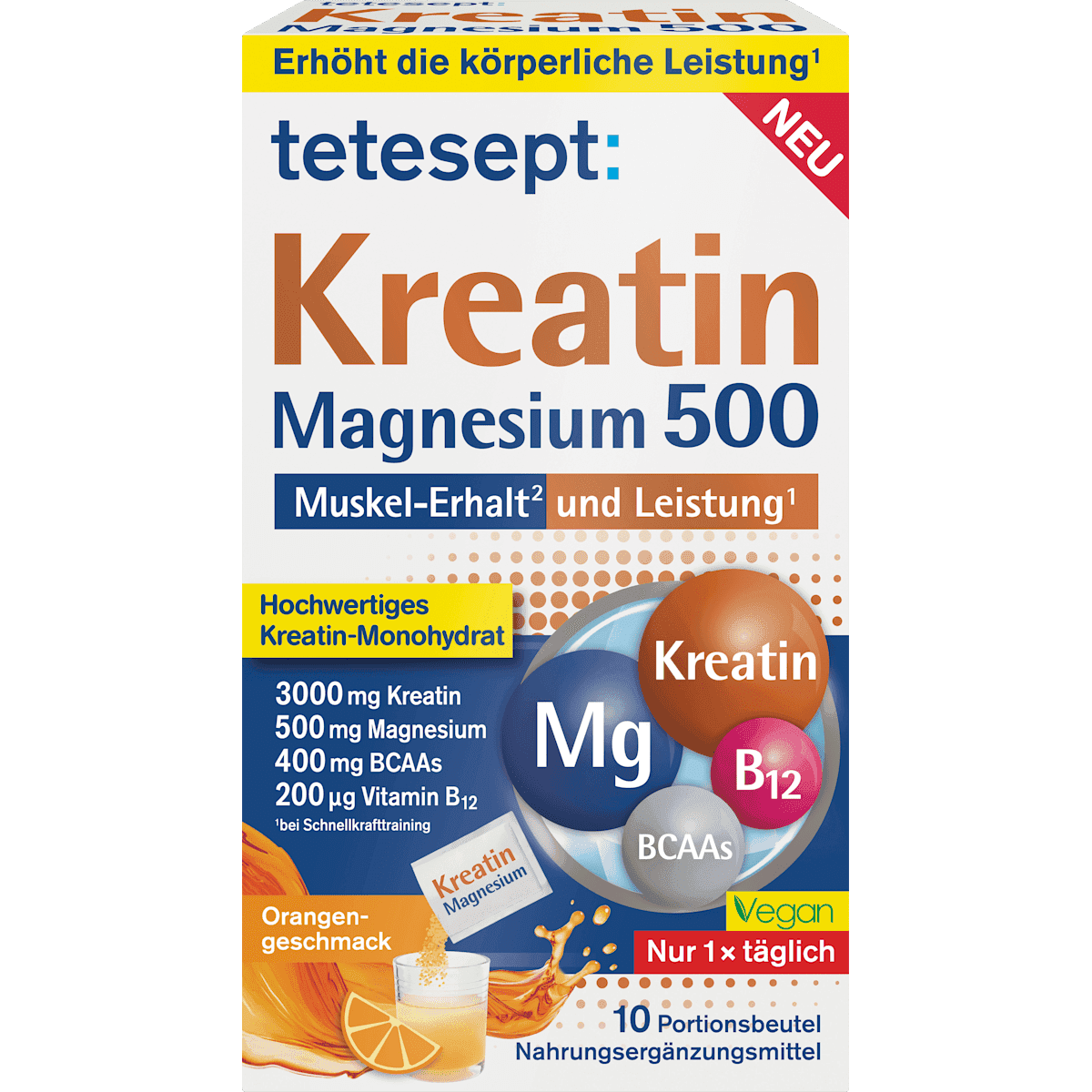 tetesept Kreatin Trinkgranulat Portionsbeutel 10 pièces, 60 g (tetesept Kreatin Trinkgranulat Portionsbeutel 10 St, 60 g) — منتج ألماني أصلي في المغرب