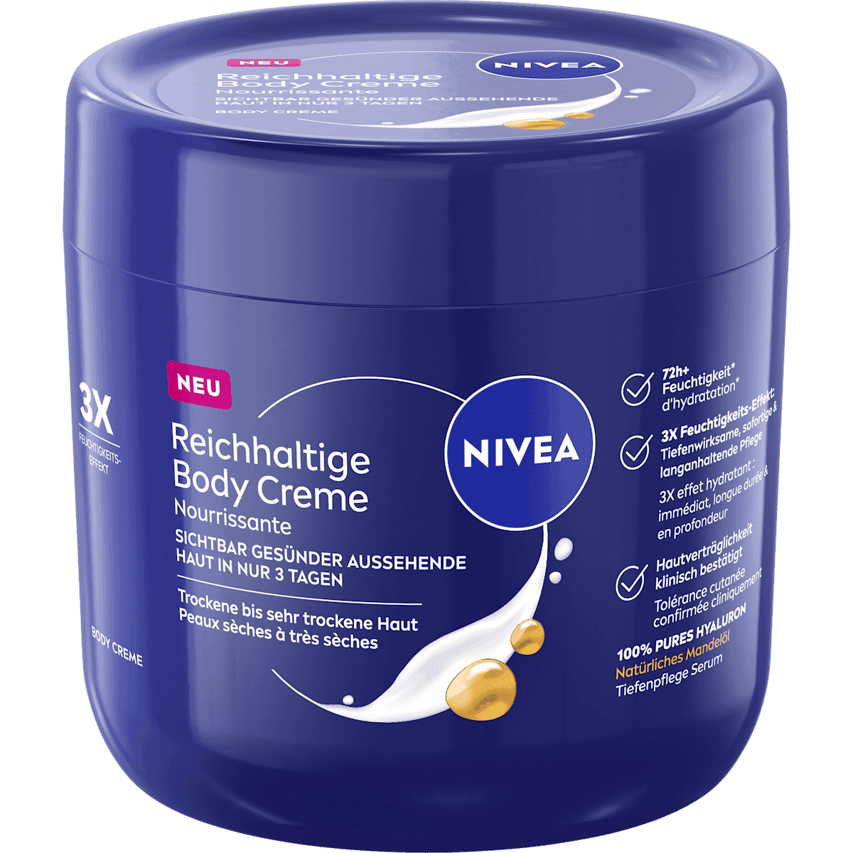 NIVEA body lotion Body cream rich, 400 ml (NIVEA Körpermilch Body Creme reichhaltig, 400 ml) — authentic German product in Morocco