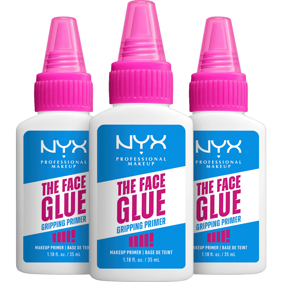 NYX PROFESSIONAL MAKEUP Primer The Face Glue Gripping, Hydrating, 3 pièces — produit allemand authentique au Maroc