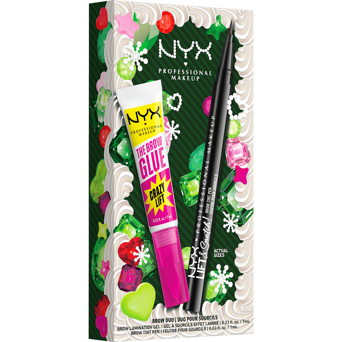 NYX PROFESSIONAL MAKEUP Crayon à sourcils & Gel à sourcils Set XMAS Brow Duo, 1 pièce — produit allemand authentique au Maroc