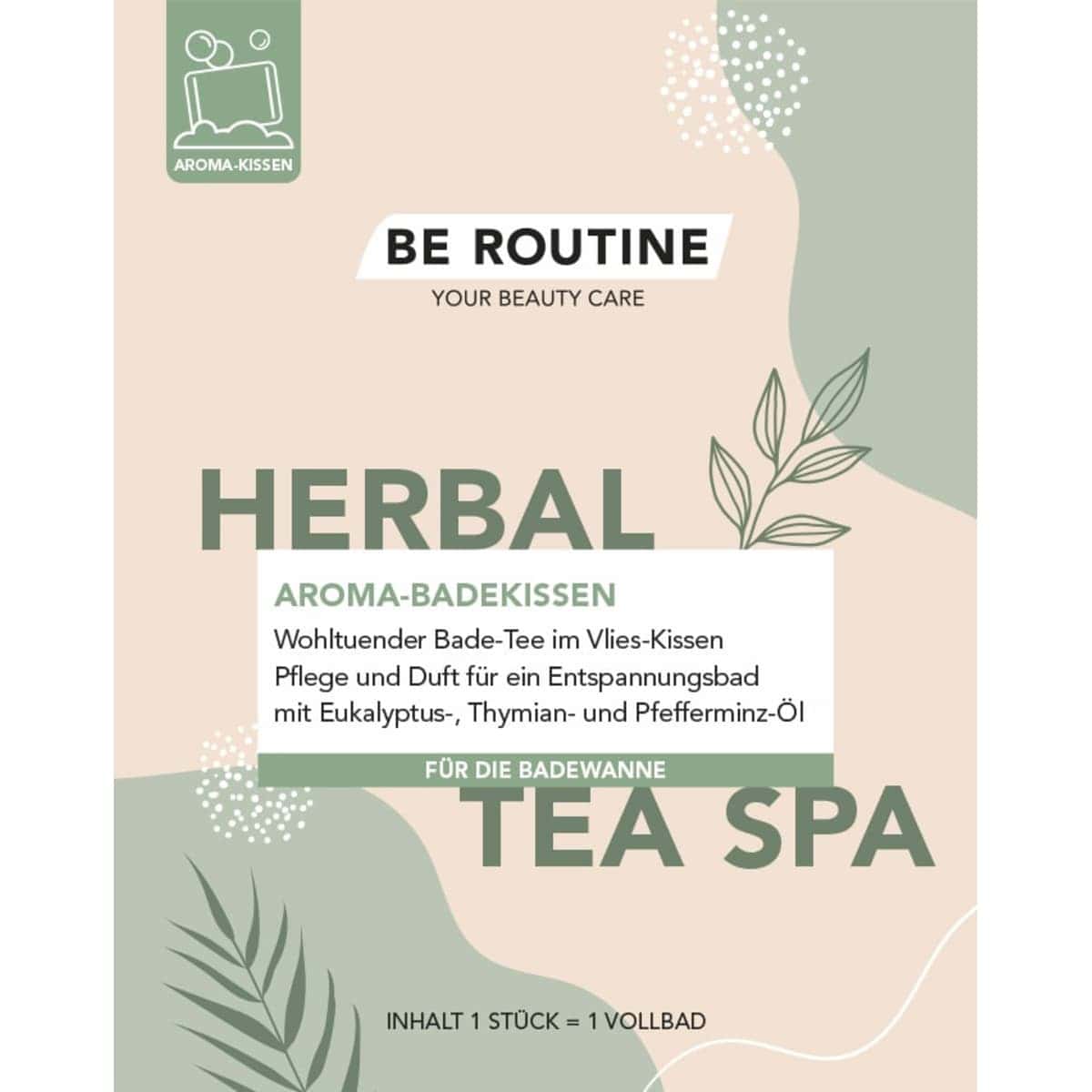 BE ROUTINE coussin de bain aromatique Herbal Tea Spa, 60 g — produit allemand authentique au Maroc