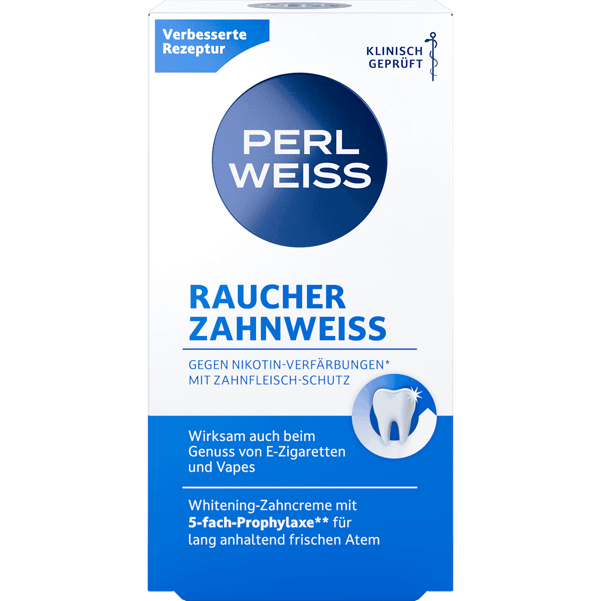 Perlweiss Dentifrice blancheur fumeurs, 50 ml (Perlweiss Zahnpasta Raucher Zahnweiß, 50 ml) — produit allemand authentique au Maroc