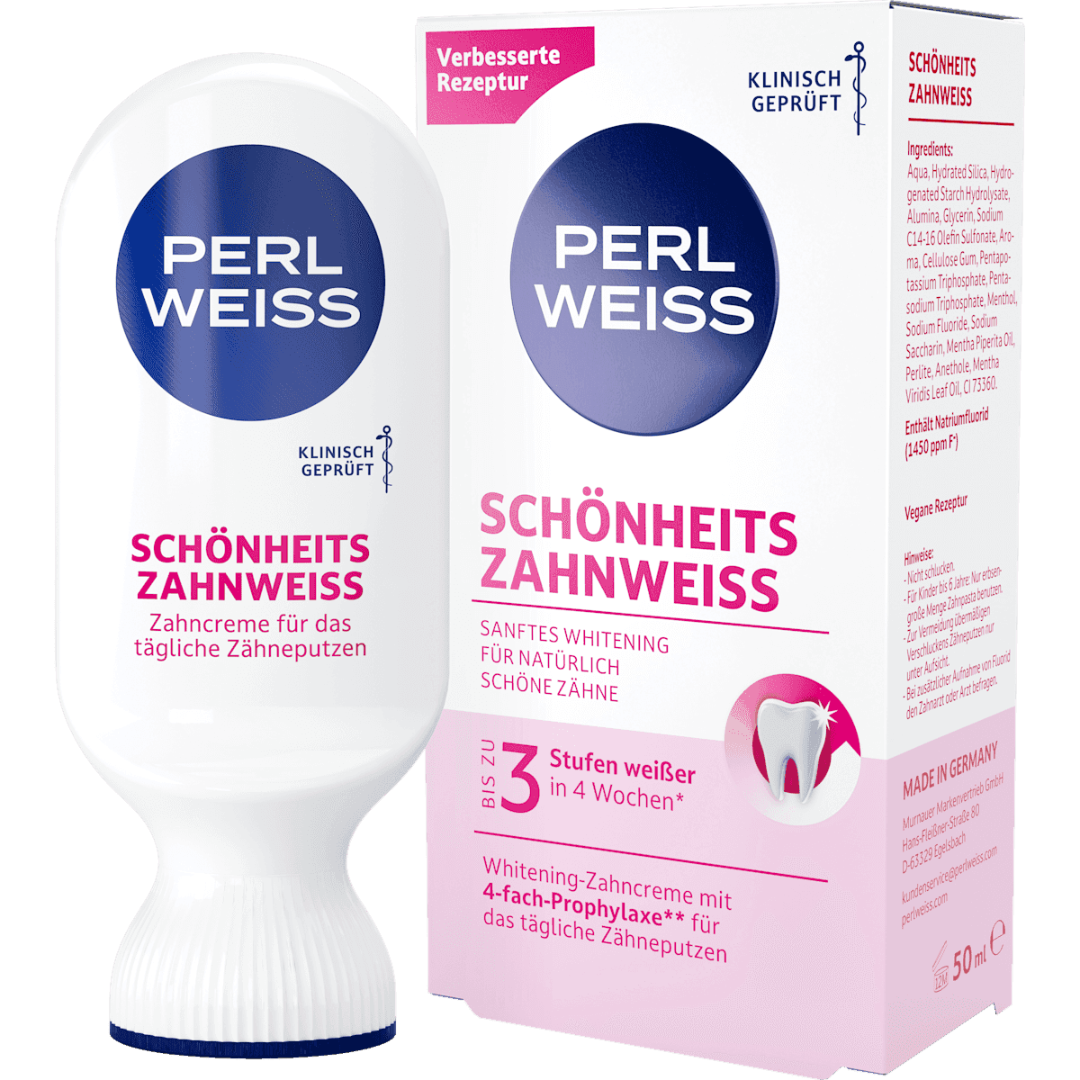 Perlweiss Toothpaste beauty whitening, 50 ml — authentic German product in Morocco
