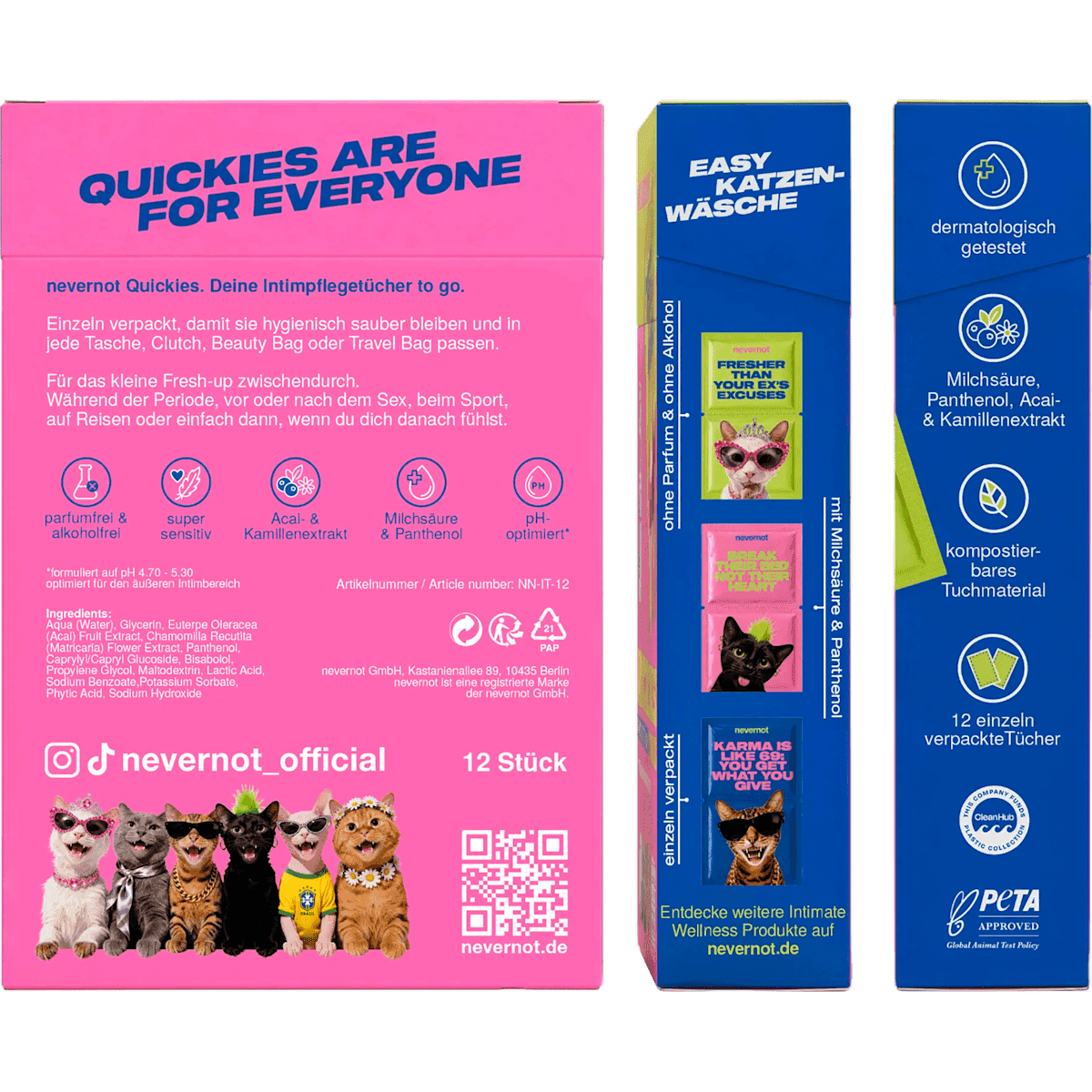 nevernot Lingettes intimes Quickies, 12 pièces (nevernot Intimpflegetücher Quickies, 12 St) — منتج ألماني أصلي في المغرب