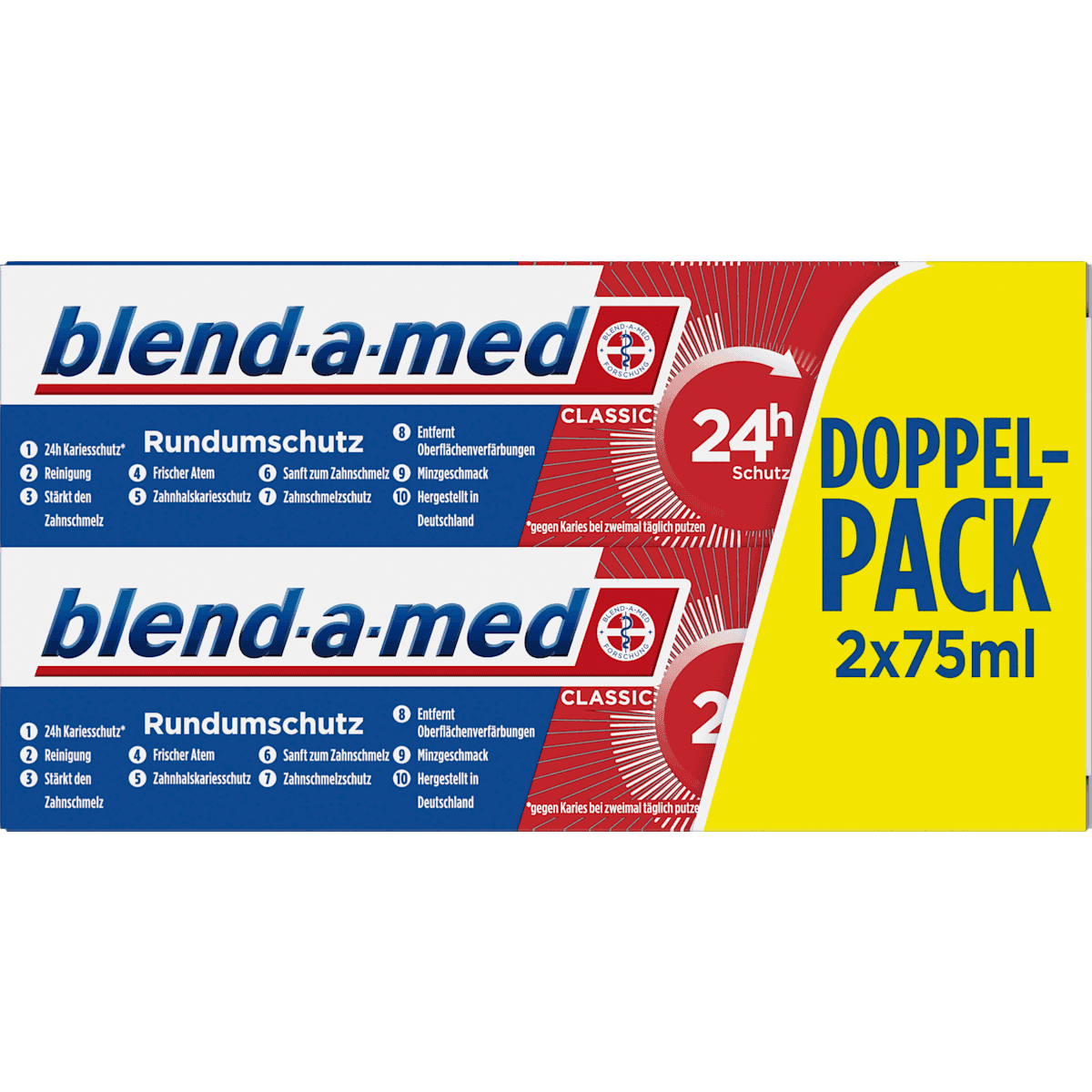 blend-a-med Toothpaste Classic pack 2 (2x75ml), 150 ml (blend-a-med Zahnpasta Classic Doppelpack (2x75ml), 150 ml) — authentic German product in Morocco